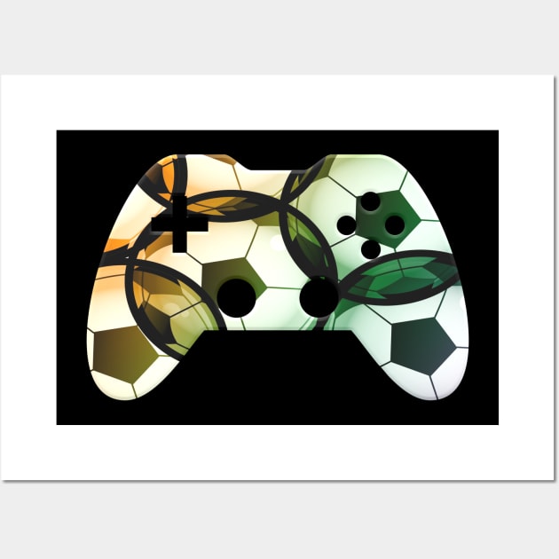 Soccer Ball Sports Player - Gaming Gamer Abstract - Gamepad Controller - Video Game Lover - Graphic Background Wall Art by MaystarUniverse